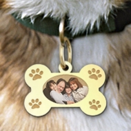 Photo Engraved Dog Bone Photo Pendant