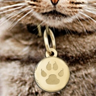 Cat s Paw Print Round  Picture Locket