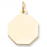 14k Yellow Gold Engravable Charm or Pendant