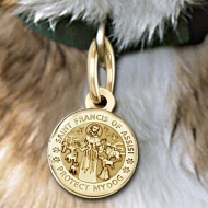 Saint Francis of Assisi   Protect My Dog   Round  Picture Locket
