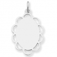 14k White Gold Engravable Charm or Pendant