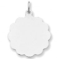 14k White Gold Engravable Charm or Pendant