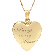 Solid 14K Yellow Gold  Always In My Heart  Locket