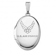 Sterling Silver Oval Air Force Picture Locket