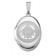 Sterling Silver Oval Coast Guard Picture Locket