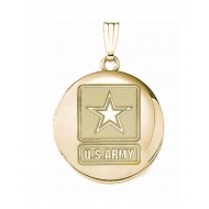 14k Yellow Gold Round Army Picture Locket