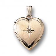 GOLD FILLED Small Heart Locket with Chain and Cubic Zirconia