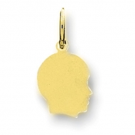 14k Solid Yellow Gold Engravable Child s Face