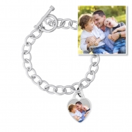 Sterling Silver Tiffany Style Engravable Bracelet W  Toggle Lock Jewel