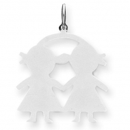 Sterling Silver Engravable Two Girls
