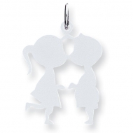 Sterling Silver Engravable Couple Kissing