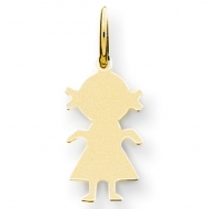 14k Yellow Gold Engravable Girl