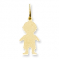 14k Yellow Gold Engravable Boy
