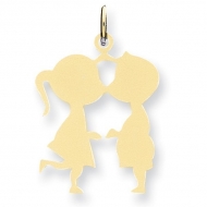 14k Yellow Gold Engravable Kissing Couple