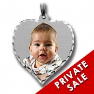 Medium Heart Photo Pendant Charm w  20 Inch Chain
