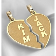 Personalized Broken Heart Pendants or Charms