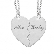 Personalized Broken Heart Pendants or Charms