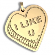  I Like U  Candy Heart Pendant or Charm