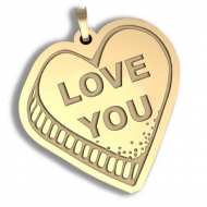   Love You   Candy Heart Pendant or Charm