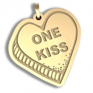   One Kiss   Candy Heart Pendant or Charm