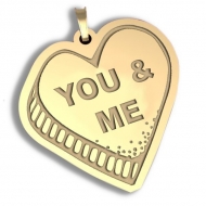   You And Me   Candy Heart Pendant or Charm