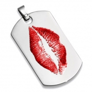 Stainless Steel Lip Print Dog Tag Custom Medal
