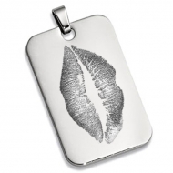 Stainless Steel Lip Print Dog Tag Custom Medal