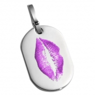 Stainless Steel Lip Print Dog Tag Custom Medal