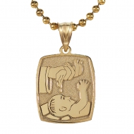 14k Satin   Polished Baptism Pendant