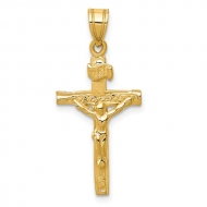 14k Yellow Gold INRI Crucifix Pendant