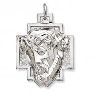 Sterling Silver Polished ECCE HOMO Cross Medal
