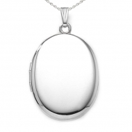 Sterling Silver XXL Plain Oval Locket