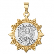 Saint Joseph Two Tone Sun Border Medal  EXCLUSIVE 