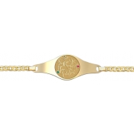 Mother With Daughter and Two Sons Birthsones Bracelet
