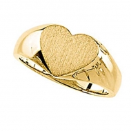 Solid Gold Heart Shaped Promise Ring