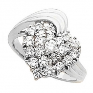 Sterling Silver Diamond Heart Shaped Promise Ring
