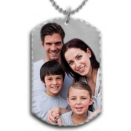 Solid Sterling Silver Medium Photo Engraved Dog Tag Photo Pendant