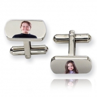 Rectangle Stainless Steel Photo Engravable Cufflinks