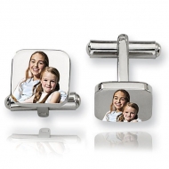 Square Stainless Steel Photo Engravable Cufflinks