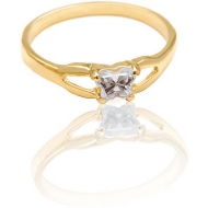 Bfly Cubic Zirconia  April   Birthstone Ring