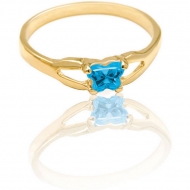 Bfly Blue Topaz  December  Birthstone Ring