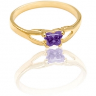 Bfly Blue Amethyst  Februrary  Birthstone Ring