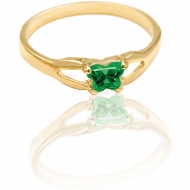 Bfly Emerald  May  Birthstone Ring