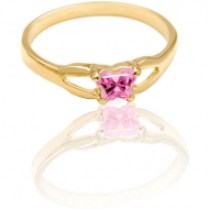 Bfly Pink Tourmaline  October  Birthstone Ring