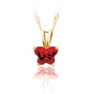 Bfly Ruby  July  Birthstone Pendant
