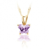 Bfly Pink Tourmaline  October  Birthstone Pendant