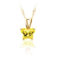 Bfly Citrine  November  Birthstone Pendant