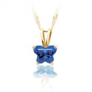 Bfly Sapphire  September  Birthstone Pendant