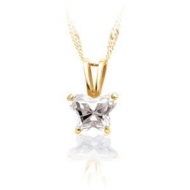 Bfly Cubic Zirconia  April  Birthstone Pendant