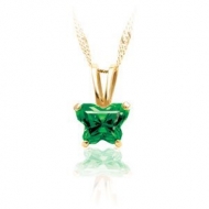 Bfly Emerald  May  Birthstone Pendant